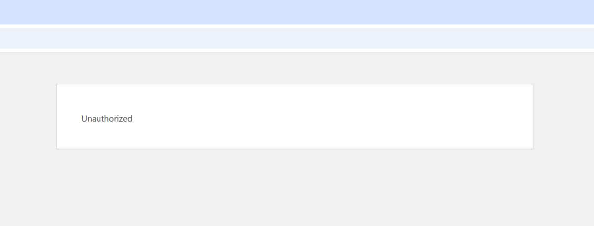 Unauthorizedの状態