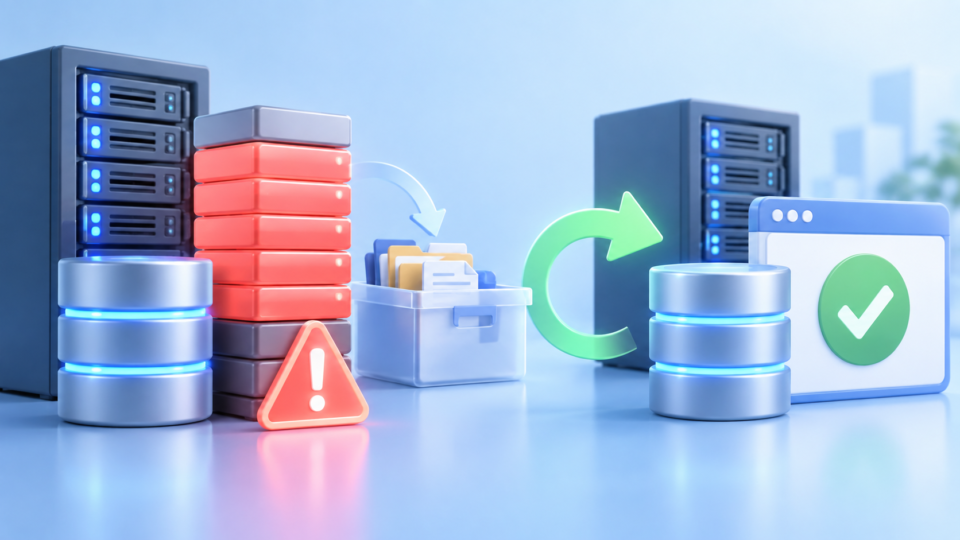 VPSの容量枯渇を解消してMySQLを通常起動へ戻すイメージ