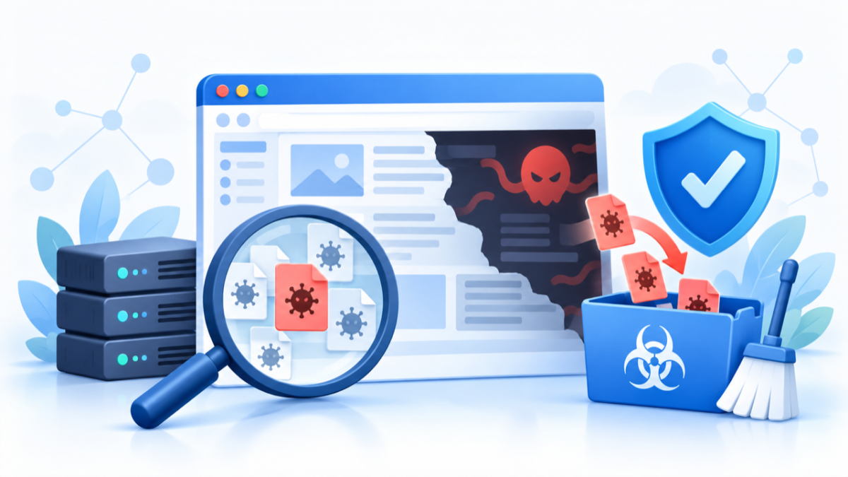PukiWikiのマルウェア感染を調査し不正ファイルを隔離するイメージ
