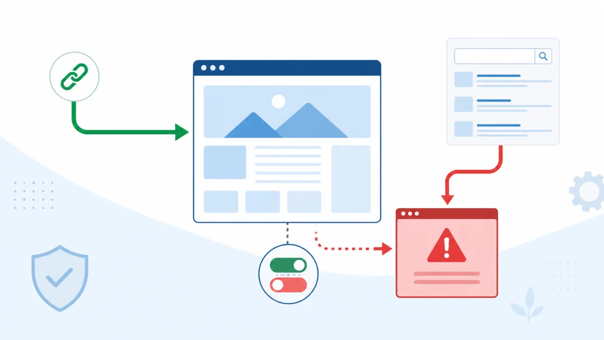 検索結果から開いた時だけ悪質サイトへリダイレクトされる仕組みのイメージ