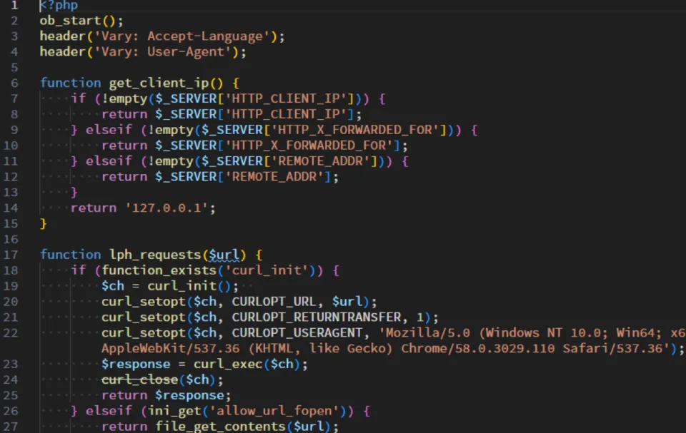 検索エンジン向けクローキング処理を含むguardian.phpのコード